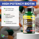 America Medic & Science High Potency Biotin 5,000 Mcg | Vitamin B7 Dietary Supplement For Men And Women | Hair Growth Support | For Healthy Skin, Nails, And Metabolism