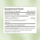 Amy Myers Md Vitamin D3/K2 10,000 Iu Capsules - Daily Vitamin Supplement For Bone, Immune & Hormone Health Support - Healthy Mindset & Relaxation Aid - 30 Capsules