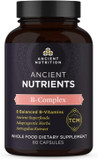 Ancient Nutrition Vitamin B Complex Supplement, 8 Balanced B-Vitamins, Supports Healthy Energy Levels, Adaptogenic Herbs, Enzyme Activated, Paleo & Keto Friendly, 60 Capsules