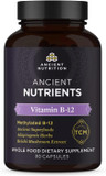 Ancient Nutrition Vitamin B12 Supplement, Supports Energy Metabolism And Nervous System Health, Adaptogenic Herbs, Enzyme Activated, Paleo & Keto Friendly, 30 Capsules