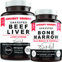 Ancient Origins Grass Fed Beef Liver 360 Capsules, 750 Mg Each And Bone Marrow 180 Capsules 510 Mg Each