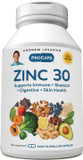 Andrew Lessman Zinc 30Mg - 60 Capsules - Highly Absorbable Zinc Citrate. Supports Immune, Skeletal, Digestive And Skin Health. Small Easy To Swallow Capsules. No Additives