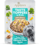 Applaws Taste Toppers, Limited Ingredient Dog Food Topper, Tuna Fillet With Pumpkin, Kale & Chickpeas In Broth (6 X 3Oz Pouches)