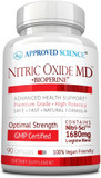 Approved Science Nitric Oxide Md - Muscle Development, Lean Body Mass, Improve Oxygen Supply, Boost Energy - 90 Capsules - 1 Bottle
