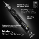 Aquasonic Black Series Pro  Ultra-Whitening Electric Toothbrush  5 Modes & Smart Timers  Premium Travel Case & 6 Proflex Brush Heads  Ada Accepted Toothbrush
