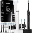 Aquasonic Duo Series Pro  Ultra-Whitening Electric Toothbrush Set  5 Modes & Smart Timers  Premium Travel Cases & 10 Proflex Brush Heads  Ada Accepted Toothbrushes