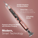 Aquasonic Vibe Series Pro  Ultra-Whitening Electric Toothbrush  5 Modes & Smart Timers  Premium Travel Case & 6 Proflex Brush Heads  Ada Accepted Toothbrush (Rose Gold)