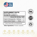 Ashwagandha | 1300 Mg Per Serving 120 Capsules | Organic | Free Of Top Allergens | Immune Support | Stress Relief | Energy & Mood Support