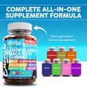 Ashwagandha Maca Root Gummies With Fenugreek Hibiscus Slippery Elm Saffron Extract & Beta Carotene | Peach Flavor Vegan Gummy Vitamins Adaptogen Cortisol Supplement Energlo By Clean Nutra