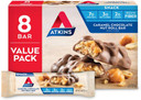 Atkins Caramel Chocolate Nut Roll Snack Bar, Protein Snack, High In Fiber, 2G Sugar, 8 Count