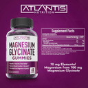 Atlantis Nutrition Magnesium Glycinate Gummies 700Mg  Vegan Magnesium Glycinate For Kids & Adults  Muscle Support & Enhanced Sleep - Delicious Grape Flavor - For Whole Family - 60 Count