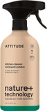 Attitude Kitchen Cleaner Spray, Natural Origin Ingredients, Ewg Verified, Cleans And Degreases, Streak-Less, Lavender & Rosemary, 26 Fl Oz