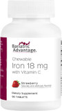 Bariatric Advantage Iron 18 Mg With Vitamin C Chewable - Strawberry - 30 Tablets