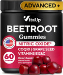 Beet Root Gummies  Beet Gummies  Red Beets Supplements With Beetroot, Grape Seed, Coq10, Vitamin C & B12  60 Beet Chews