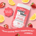 Bellway Super Fiber Powder + Collagen, Sugar-Free Psyllium Husk Powder With Collagen Peptides And Hyaluronic Acid For Gut Health, Healthy Skin, Nails, Bones & Joints, Strawberry Lemonade (11 Servings)