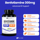 Benfotiamine 300Mg | 200 Veg Capsules | Enhanced Absorption | Supports Overall Health | Increased Bioavailability