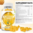 Berberine Gummies With Ceylon Cinnamon 1500Mg High Potency Berberine Hcl Supplement For Immune And Metabolism Support, Sugar Free Organic Berberine Gummies Pineapple Flavor - 120 Count