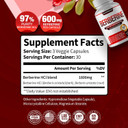 Berberine Supplement 1800Mg - Premium Berberine Hcl 97% High Purity, Supports Immune System, High Potency Hydrochloride & Extract, Activates Ampk & Glp-1, Non-Gmo Vegan, For Men Woman 90 Capsules