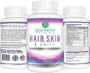 Best Earth Naturals Hair, Skin And Nails Supplement With Biotin, Collagen, Vitamins For Healthy Hair, Glowing Skin, Strong Nails