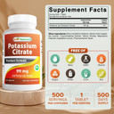 Best Naturals Potassium Citrate 99Mg 500 Tablets - 3Rd Party Lab Tested