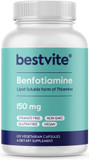 Bestvite Benfotiamine 150Mg (120 Vegetarian Capsules) No Stearates - No Silicon Dioxide - Vegan - Non Gmo - Gluten Free