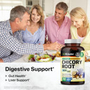 Bio Krauter Chicory Fiber Supplement - 1200 Mg Strength - 250 Count - Chicory Root Powder - Inulin Capsules For Digestive Support - Vegan