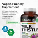Bio Krauter Milk Thistle Capsules 1400 Mg - 250 Count - Liver Detox & Cleanse Supplement - Vegan Silymarin Capsules - Milk Thistle Powder - Non Gmo