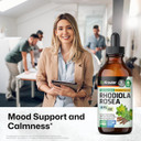 Bio Krauter Rhodiola Supplement Liquid - Pure Rhodiola Rosea Tincture For Calmness Support - Alcohol & Sugar Free Extract - 4 Fl.Oz