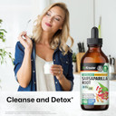 Bio Krauter Sarsaparilla Root Tincture - Herbal Liquid Extract Supplement For Liver Support - Alcohol & Sugar Free Vegan Drops 2 Fl.Oz