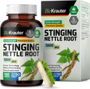 Bio Krauter Stinging Nettle Capsules 1200 Mg - 100 Natural Urinary Tract & Overall Support Caps - Nettle Root Powder (Urtica Dioica) - Non Gmo