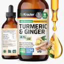 Bio Krauter Turmeric And Ginger Supplement Tincture - Curcumin Immune Support Drops - Turmeric Supplement With Black Pepper - Vegan Formula - 4 Fl.Oz