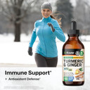 Bio Krauter Turmeric And Ginger Supplement Tincture - Turmeric Curcumin Immune Support Drops - Ginger Extract With Black Pepper - Vegan Formula - 2 Fl.Oz