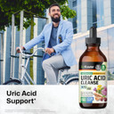 Bio Krauter Uric Acid Support Tincture - Natural Kidney Supplement W/Tart Cherry, Milk Thistle, Turmeric Herbal Liquid Extracts - Vegan Drops 4 Fl.Oz