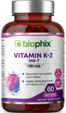 Biophix Vitamin K2 Mk-7-100 Mcg 60 Veg Capsules - Supports Strong Bones Immune Health