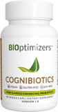 Bioptimizers Cognibiotics Probiotic Brain Supplement - Helps Support Mood, Better Focus, Memory, Mental Clarity - 30 Capsules