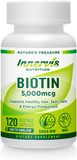 Biotin 5,000Mcg  120 Veggie Capsules For Hair, Skin & Nails  Easy-To-Swallow, Vegetarian, Non-Gmo  120-Day Supply  Made In Usa