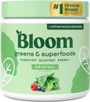 Bloom Nutrition Superfood Greens Powder, Digestive Enzymes With Probiotics And Prebiotics, Gut Health, Bloating Relief For Women, Chlorella, Green Juice Mix With Beet Root Powder, 25 Svg, Pineapple
