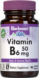 Bluebonnet Nutrition Vitamin B6 50 Mg, Nervous System*, Heart Health*, Non-Gmo, Vegan, Kosher Certified, Gluten-Free, Soy-Free, Dairy-Free, 90 Vegetable Capsules, 90 Servings