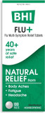 Bhi Flu + Cold Multi-Symptom Relief Natural Safe Non-Drowsy Remedy 11 Targeted Homeopathic Active Ingredients For Body Aches, Fatigue, Chills & Headache - 100 Tablets