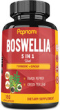 Boswellia Serrata Extract Capsules Equivalent To 3200Mg & Turmeric, Ginger, Pepper, Green Tea, 5 Months Supply, 150 Capsules