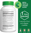 Botanic Choice Mega Fruits And Veggies Blend (60 Capsules) + Lemon Balm Tincture (1 Fl Oz) Bundle - Energy Balance & Superfood Supplement + Relaxation And Sleep Support