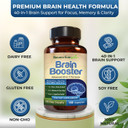 Brain Booster 40-In-1 Formula Supplement For Focus, Memory, Clarity, Energy | For Men & Women, Cognitive Function Nootropic Support With Dmae, Brain Health Formula | (180 Capsules - 90 Day Supply)