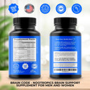 Brain Code Nootropic Brain Supplement For Memory And Focus | Supports Cognitive Health & Mental Clarity, Enhance Concentration | 90 Capsules