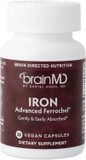 Brainmd Dr Amen Iron - 30 Capsules - Supports Energy Production, Cognitive Function & Gene Regulation - Gentle & Easily Absorbed - Gluten Free - 30 Servings