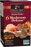 Bravo Tea 6 Mushroom Defense Herbal Tea, Caffeine Free 20 Tea Bags, 1 Count