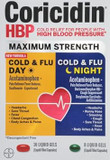 Coricidin Hbp, Decongestant-Free Cold Symptom Relief For People With High Blood Pressure, Maximum Strength Cold & Flu Day + Night Liquid Gels, 24 Count