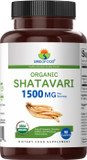 Brieofood Organic Shatavari 1500Mg, 45 Servings, Vegetarian, Gluten Free, 90 Vegetarian Tablets