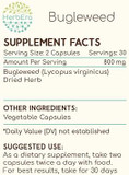Bugleweed 60 Capsules, 400 Mg, Made With Bugleweed (Lycopus Virginicus) Dried Herb (60 Capsules)