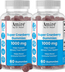 By Dr. Awan Super Cranberry Gummies, Helps Support Urinary Tract Health, Helps Boosts Immune Function, Gelatin-Free Cranberry Chews For Men & Women, 120Ct, 60-Day Supply