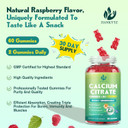 Calcium Citrate With Vitamin D3 Gummies 1200Mg, Ultimate Absorption Chewable Calcium Citrate Gummies With Vitamin D3 K2 C, Magnesium, Zinc For Bones, Muscles, Immune Support- Raspberry, 60 Gummies